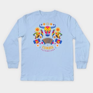 Cumbia colombiana - colombian music - fiesta design Kids Long Sleeve T-Shirt